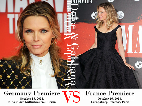 Michelle Pfeiffer in Alexander McQueen and Dolce & Gabbana